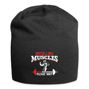 Funny Fitness Gym Workout und Gewichtheber - Jersey-Beanie - Schwarz - Vorne
