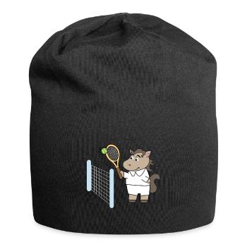 Tennis Mädchen Pferde reiten - Jersey-Beanie - Schwarz - Vorne