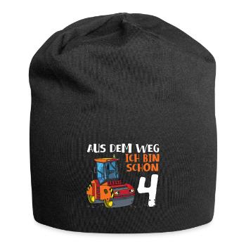 4. Geburtstag Straßenwalze Geburtstag 4 Jahre - Jersey-Beanie - Schwarz - Vorne