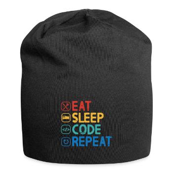 Eat Sleep Code Repeat - Jersey-Beanie - Schwarz - Vorne