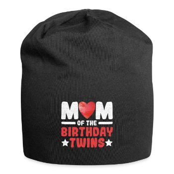 Mom of the Birthday Twins Zitat für eine Mutter - Jersey-Beanie - Schwarz - Vorne
