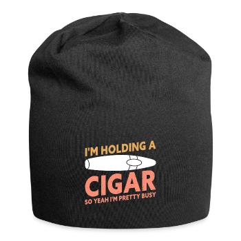 I'm Holding A Cigar Funny Cigar Smoking - Jersey Beanie - black - Front