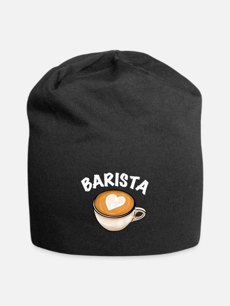Barista Kaffee Farn - Jersey-Beanie - Schwarz