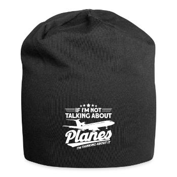 Flugzeug Pilot Flugzeuge Flugzeug Landung Geschenk - Jersey-Beanie - Schwarz - Vorne