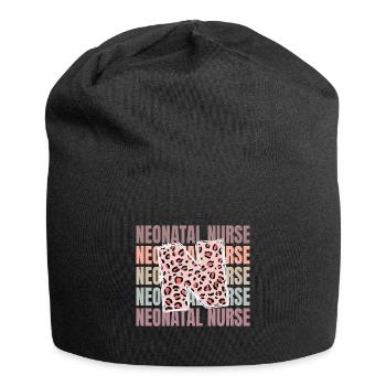 Leopard Neonatal Nurse Life - Jersey Beanie - black - Front