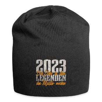Meister 2023 Meisterprüfung Meisterbrief - Jersey-Beanie - Schwarz - Vorne