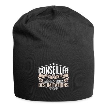 Conseiller le seul Conseiller le vrai Conseiller - Bonnet en jersey - noir - Devant