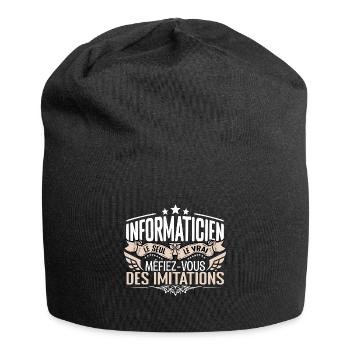 Informaticien le seul Informaticien le vrai Inform - Bonnet en jersey - noir - Devant
