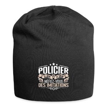 Policier le seul Policier le vrai Policier - Bonnet en jersey - noir - Devant