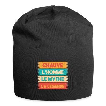 Chauve, L'homme, Le mythe, cadeau chauve. - Bonnet en jersey - noir - Devant