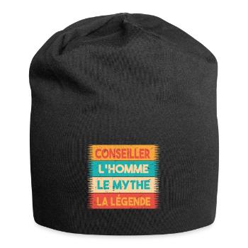 Conseiller, L'homme, Le mythe, cadeau conseiller. - Bonnet en jersey - noir - Devant