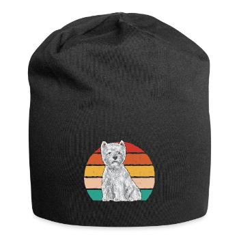 West Highland White Terrier Westie - Jersey-Beanie - Schwarz - Vorne