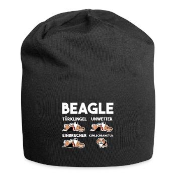 Hund Beagle - Jersey-Beanie - Schwarz - Vorne