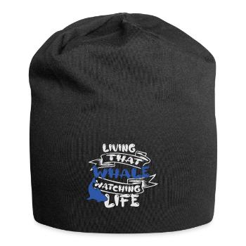Whale design for whales and blue whales or beluga whales - Jersey Beanie - black - Front
