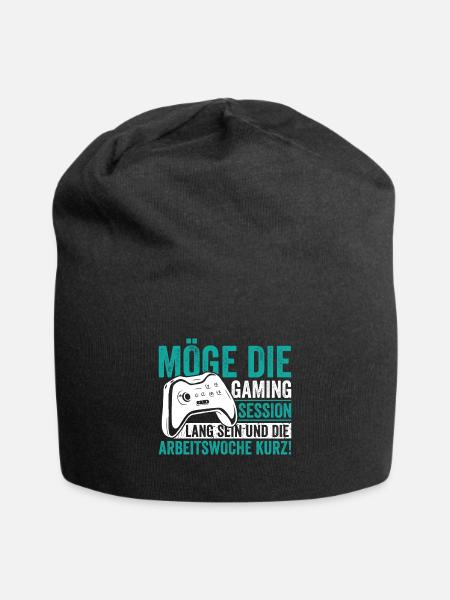 Gaming Session Zocken - Jersey-Beanie - Schwarz