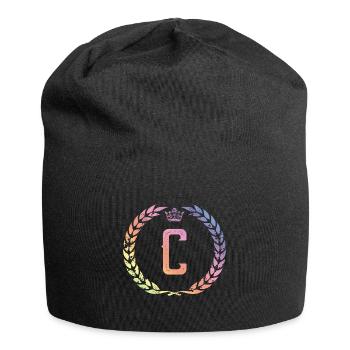 Couronne de lettres C - Bonnet en jersey - noir - Devant