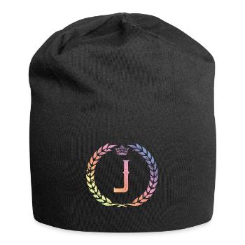 Couronne de lettres J - Bonnet en jersey - noir - Devant