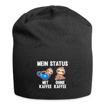 Faultier Mein Status Mit Kaffee Ohne Kaffee - Jersey-Beanie - Schwarz - Vorne