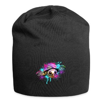 Turtle Graffiti Colorful - Jersey Beanie - black - Front