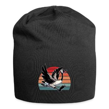 Lustige kanadische Gans - Jersey-Beanie - Schwarz - Vorne