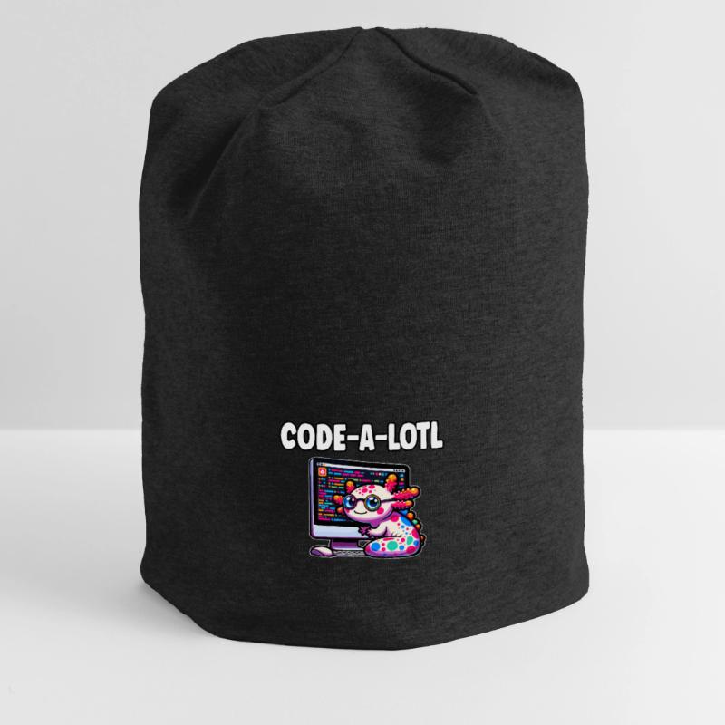 Funny Coding Axolotl Programming Gift Jersey Beanie