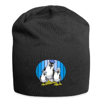 Oiseaux De Mer, Marins, Mouettes, Mouette, Maritime - Bonnet en jersey - noir - Devant