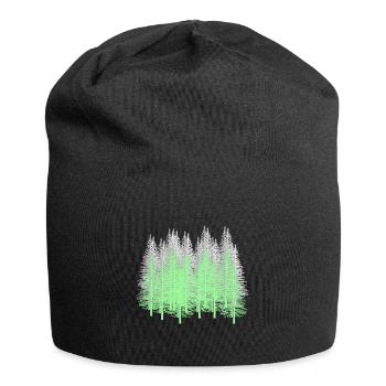 Wald Bäume Nadelwald Tannen Fichten Natur - Jersey-Beanie - Schwarz - Vorne