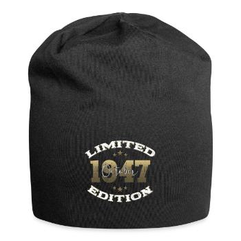 77th Birthday Original October 1947 Volume 47 - Jersey Beanie - black - Front
