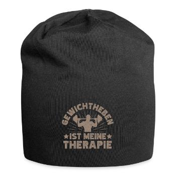 Fitness Bodybuilder Gewichtheben Meine Therapie - Jersey-Beanie - Schwarz - Vorne