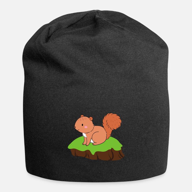 Eichhörnchen - Jersey-Beanie - Schwarz