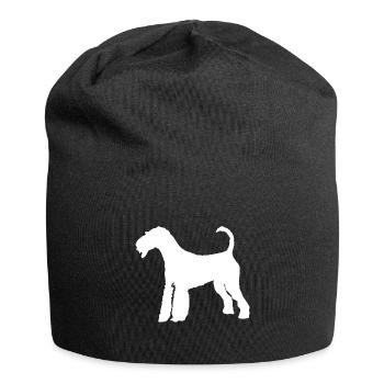 Airedale Terrier Hund - Airedale Terrier - Jersey-Beanie - Schwarz - Vorne