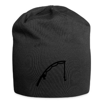 Icône de pêche à la canne à pêche - Bonnet en jersey - noir - Devant