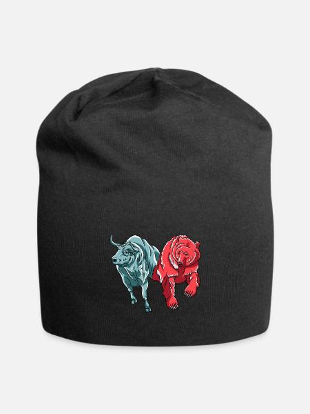 Bull Vs. Bär Krypto Chart Kryptowährung Hodler - Jersey-Beanie - Schwarz