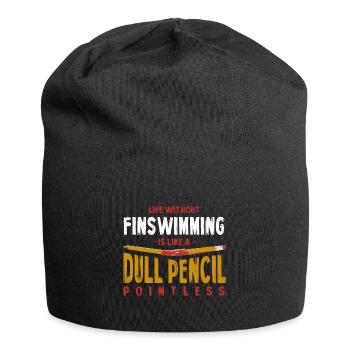 Life Without Finswimming Is Like a Dull Pencil - Jersey Beanie - black - Front