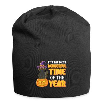 Halloween Katze Hexe - Jersey-Beanie - Schwarz - Vorne