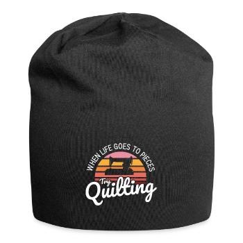 Quilten von Tagesdecken - Jersey-Beanie - Schwarz - Vorne