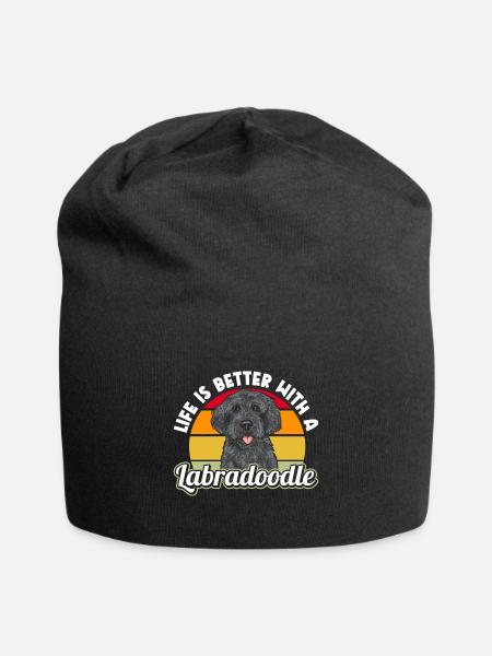 Labradoodle Hund - Jersey-Beanie - Schwarz