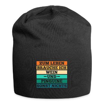 Wein Pinguin - Jersey-Beanie - Schwarz - Vorne