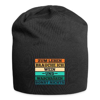Wein Waschbär - Jersey-Beanie - Schwarz - Vorne