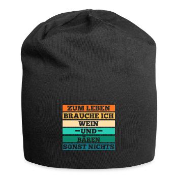 Wein Braunbär Bär - Jersey-Beanie - Schwarz - Vorne