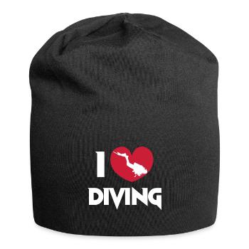 I Love Diving Scuba Diver Heart Deep Sea Explorer - Jersey-Beanie - Schwarz - Vorne