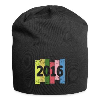 Spaßig 2016 - Jersey-Beanie - Schwarz - Vorne