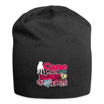 Love Cane Corso Pawprints On Your Heart - Jersey Beanie - black - Front