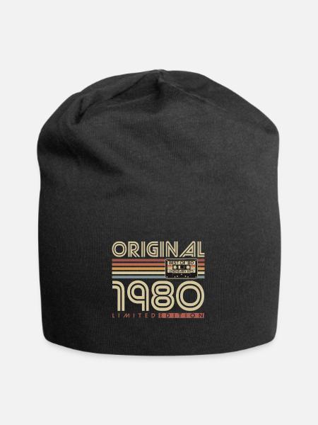Original 1980 Jahrgang Vintage Geburtstag Retro - Jersey-Beanie - Schwarz