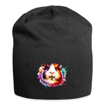 Meerschweinchen - Jersey-Beanie - Schwarz - Vorne