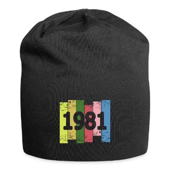 Farbenfroh 1981 - Jersey-Beanie - Schwarz - Vorne