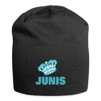 Geschenk für Junis - Jersey-Beanie - Schwarz - Vorne