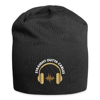 Straight Outta Cables Headphone Design - Jersey Beanie - black - Front