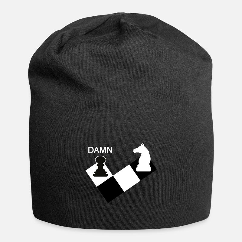 échecs - Bonnet en jersey - noir