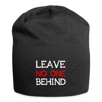 Idée de cadeau de bienvenue pour les réfugiés ne laisser personne de côté - Bonnet en jersey - noir - Devant